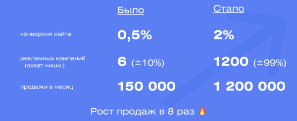 
                    Как мы увеличили продажи на 6000%: со 150 000 ₽ до 10 000 000 ₽ в месяц за счёт системного подхода к digital-маркетингу            